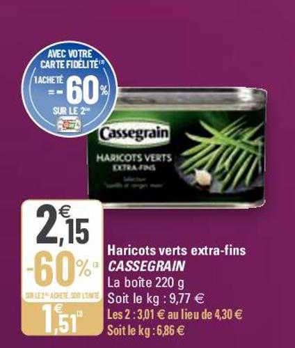 haricots verts extra-fins cassegrain