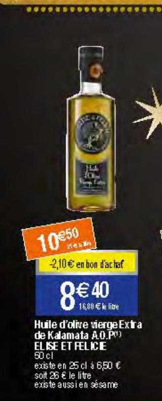 huile d'olive vierge extra de kalamata a.o.p. elise et félicie