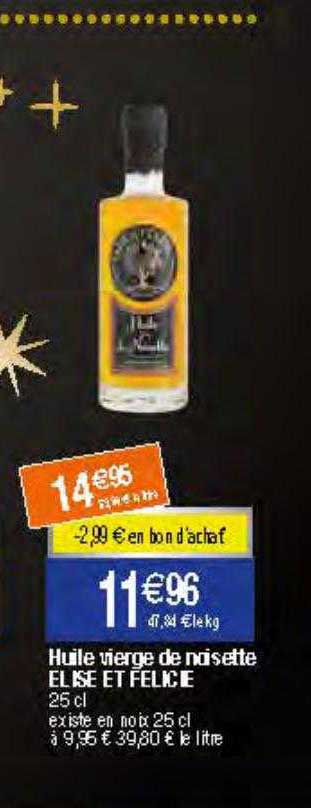 huile vierge de noisette elise & félicie