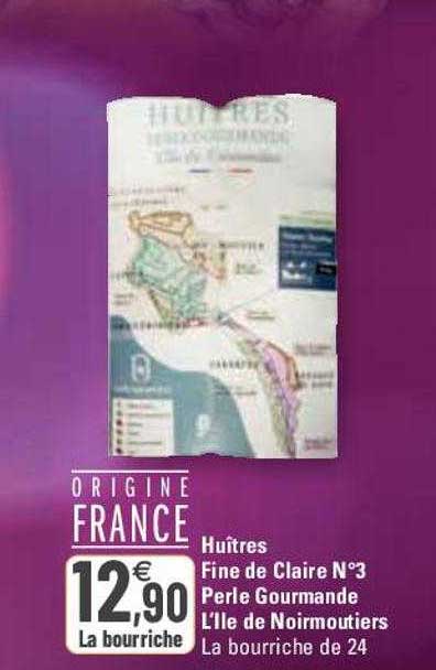 huîtres fine de claire n°3 perle gourmande l'Ile de noirmoutiers