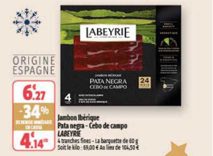 jambon ibérique pata negra - cebo de campo labeyrie