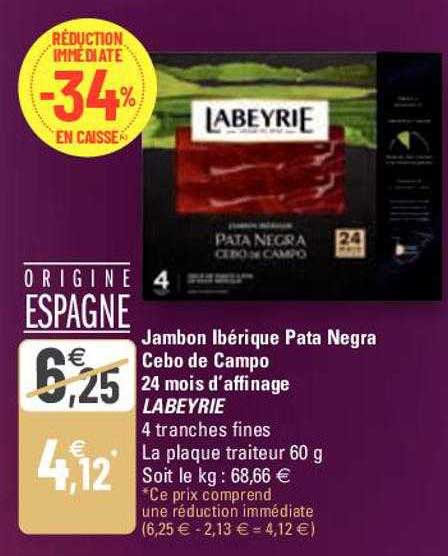 jambon ibérique pata negra cebo de campo labeyrie