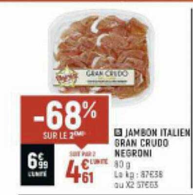 jambon italien gran crudo negroni