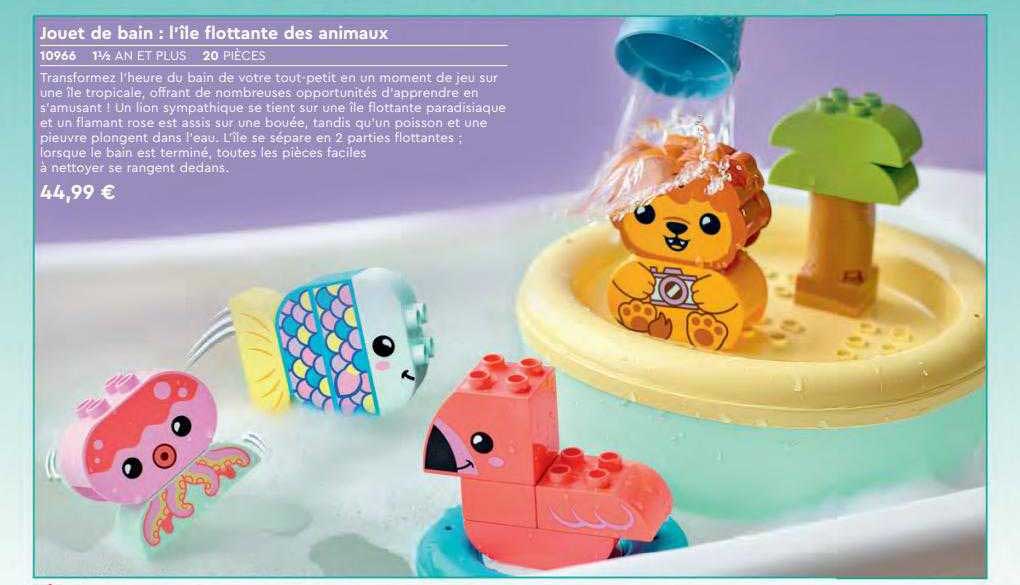 jouet de bain : l'île flottante des animaux