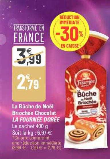 la bûche de noël briochée chocolat la fournée dorée