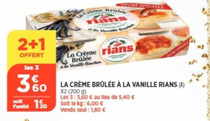 la crème brûlée à la vanille rians