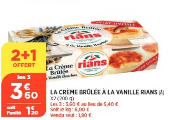 la crème brûlée à la vanille rians