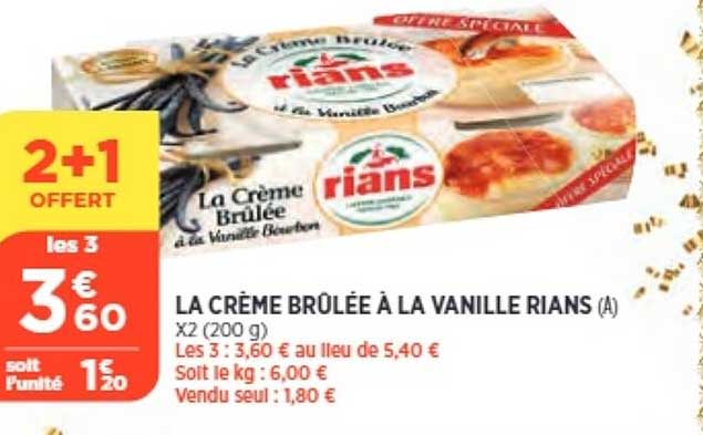 la crème brûlée à la vanille rians