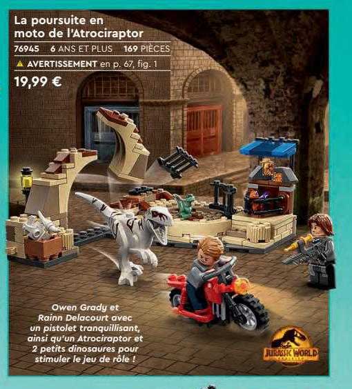 la poursuite en moto de l'atrociraptor