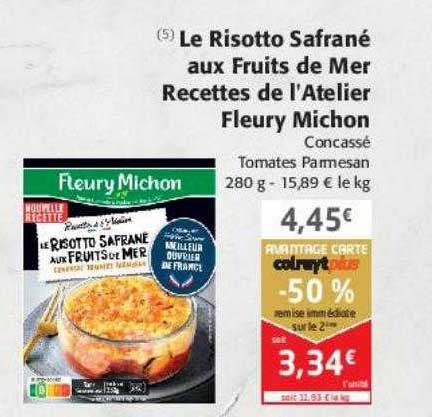 le risotto safrané aux fruits de mer recettes de l'atelier fleury michon