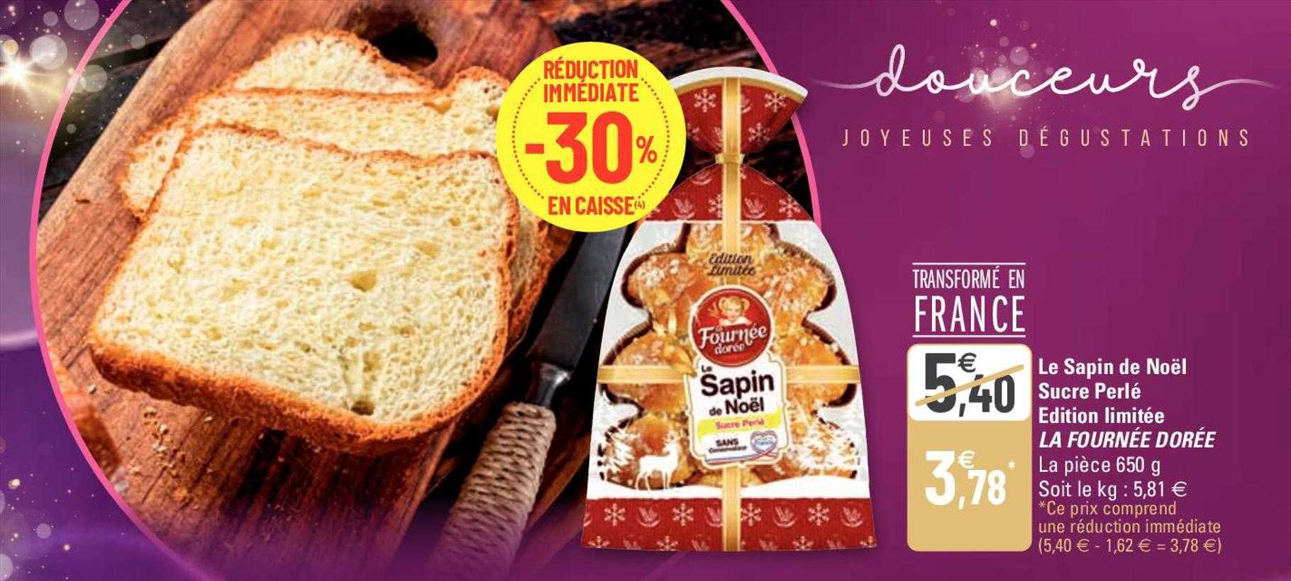 le sapin de noël sucre perlé édition limitée la fournée dorée