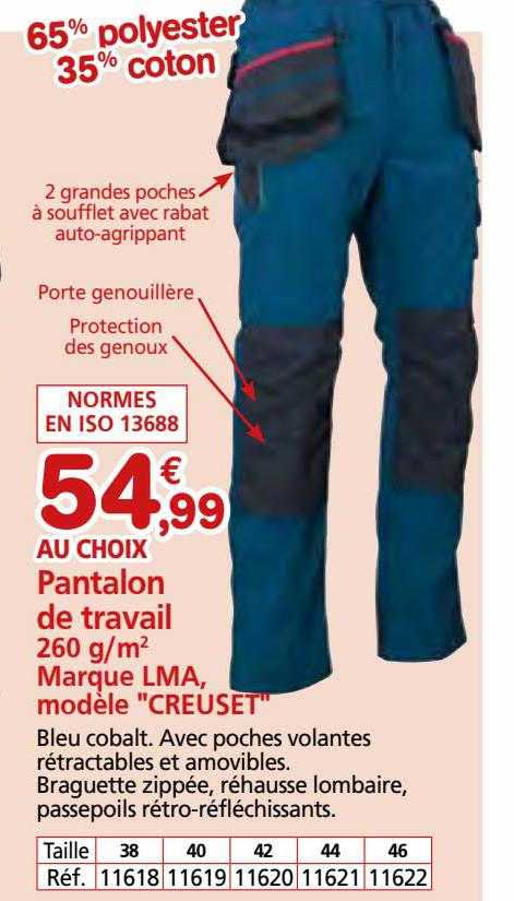 lma pantalon de travail "creuset"