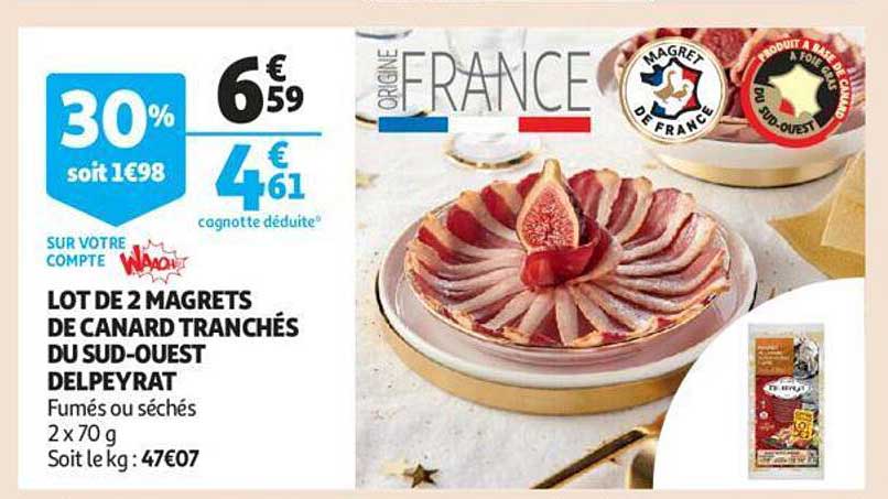 lot de 2 magrets de canard tranchés du sud-ouest delpeyrat