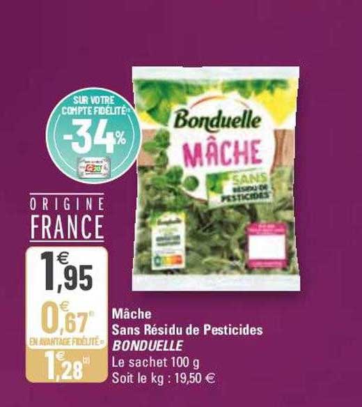 mâche sans résidu de pesticides bonduelle