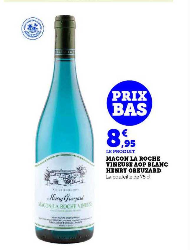 mâcon la roche vineuse aop blanc henry greuzard