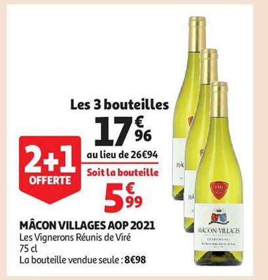 mâcon villages aop 2021 les vignerons réunis de viré
