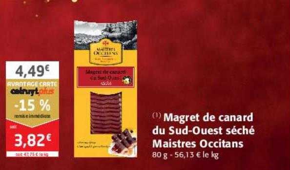 magret de canard du sud-ouest séché maistres occitans