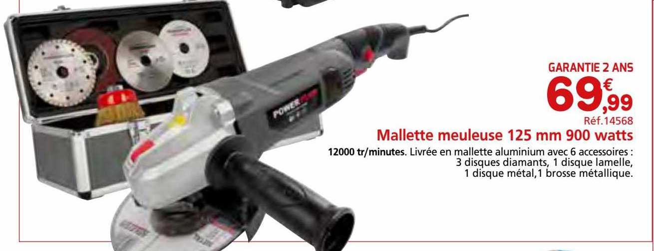 mallette meuleuse 125 mm 900 watts power plus