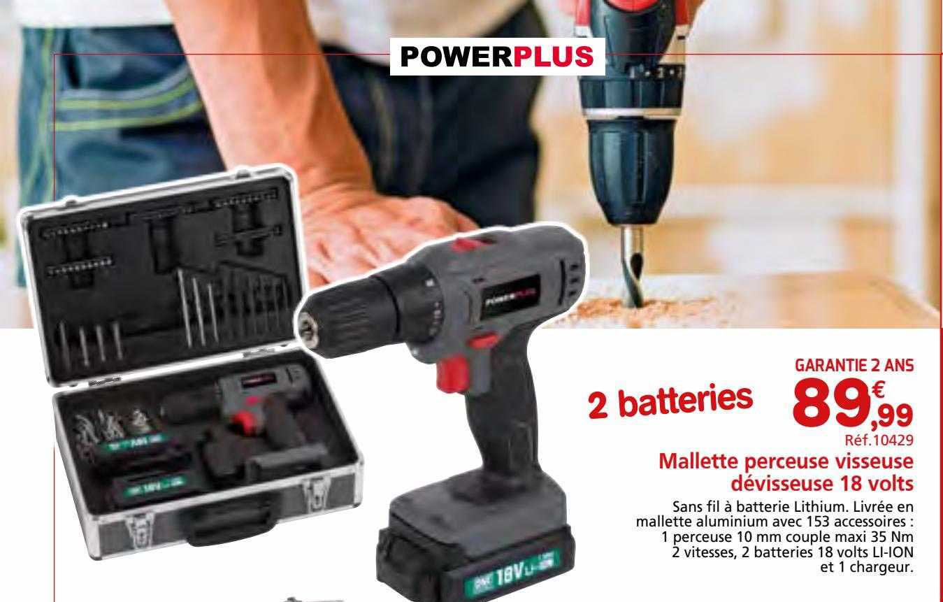 mallette perceuse visseuse dévisseuse 18 volts powerplus