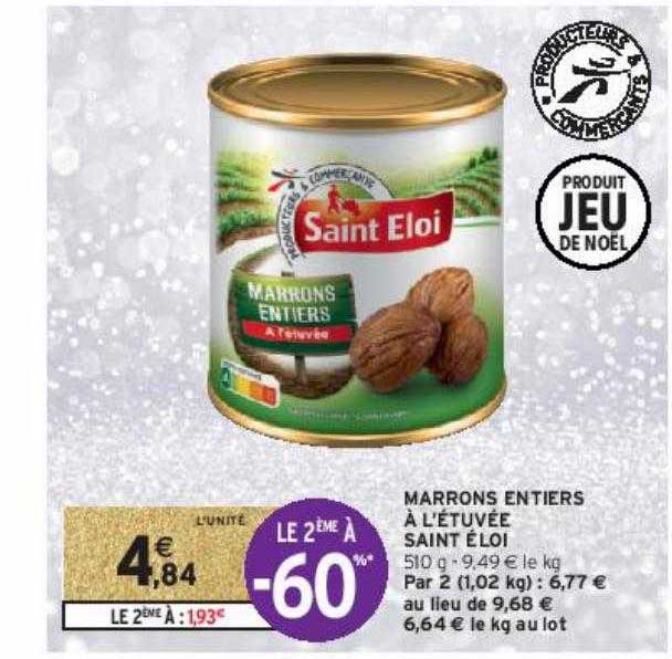 marrons entiers à l'étuvée saint éloi