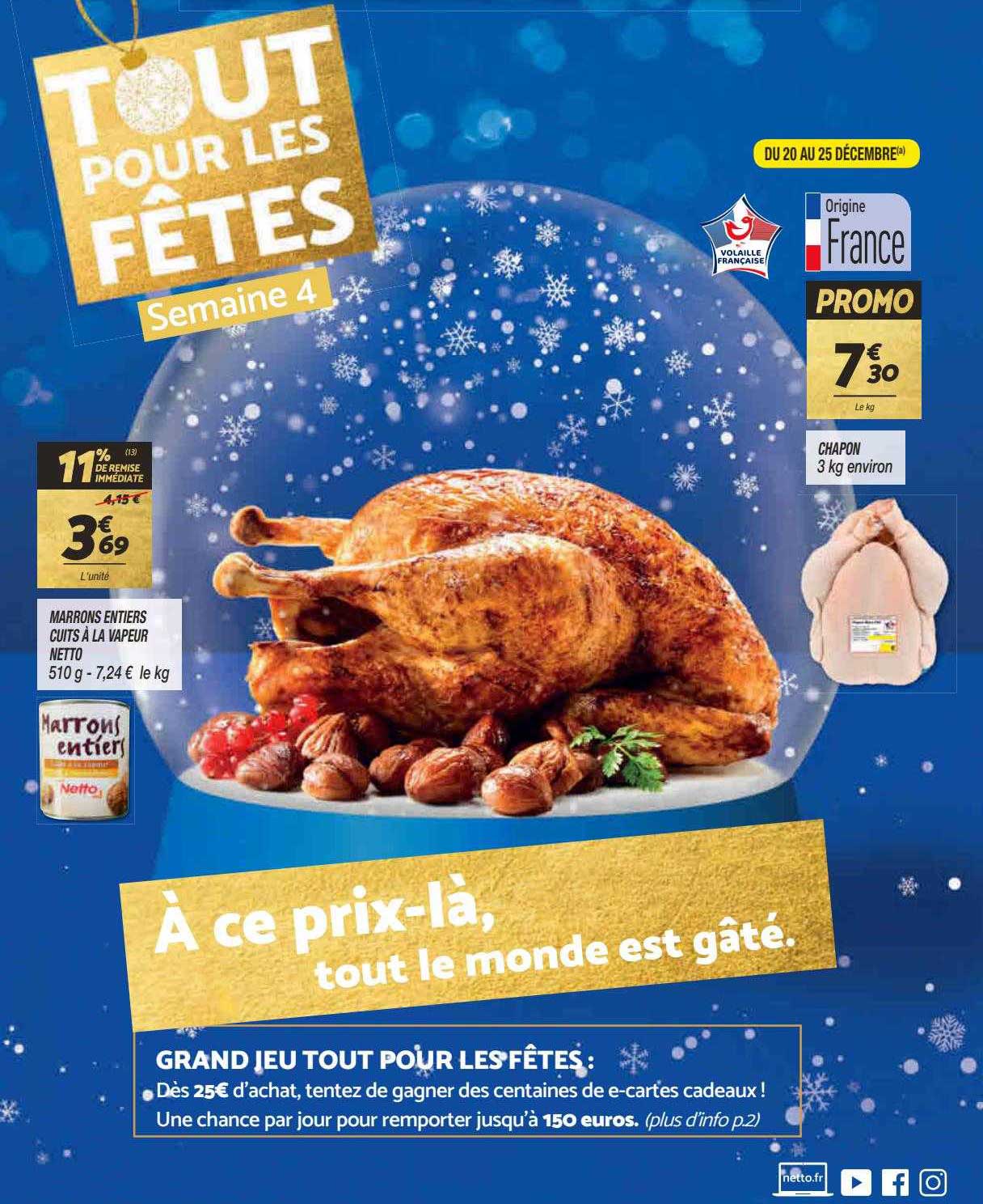 Marrons Entiers Cuits à La Vapeur Netto Ou Chapon