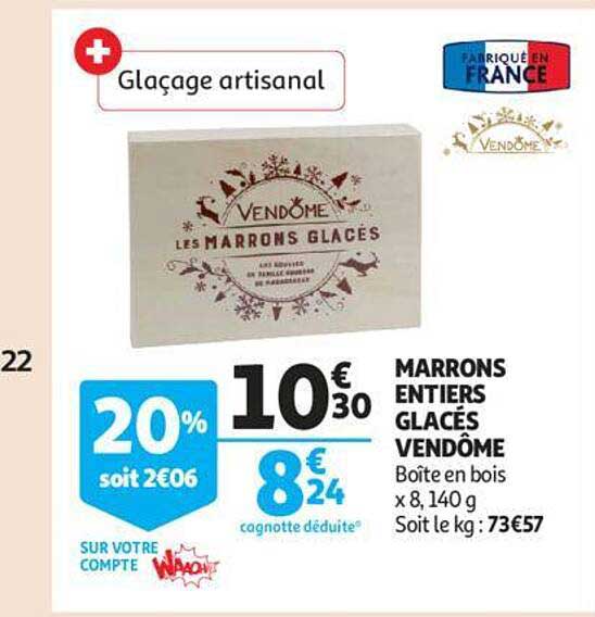 marrons entiers glacés vendôme