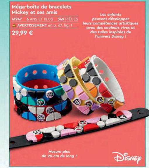 méga-boîte de bracelets mickey et ses amis disney