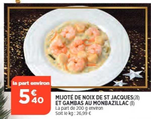 mijoté de noix de st jacques et gambas rau monbazillac
