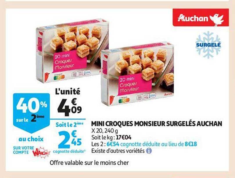 min croques monsieur surgelés auchan