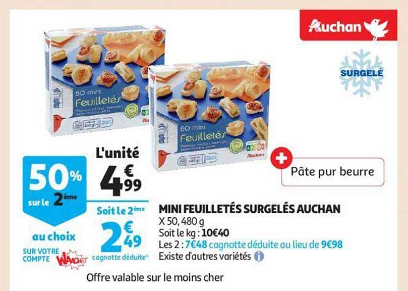 Mini Feuilletés Surgelés Auchan