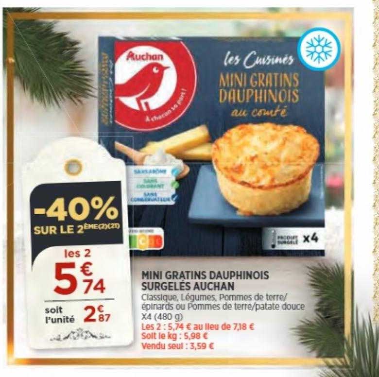 mini gratins dauphinois surgelés auchan