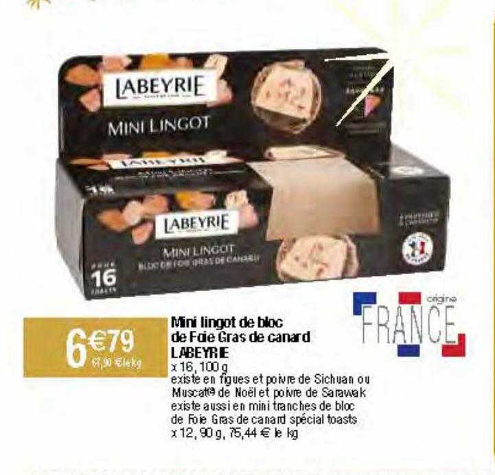 mini lingot de bloc de foie gras de canard labeyrie