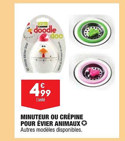 minuteur ou crépine pour évier animaux