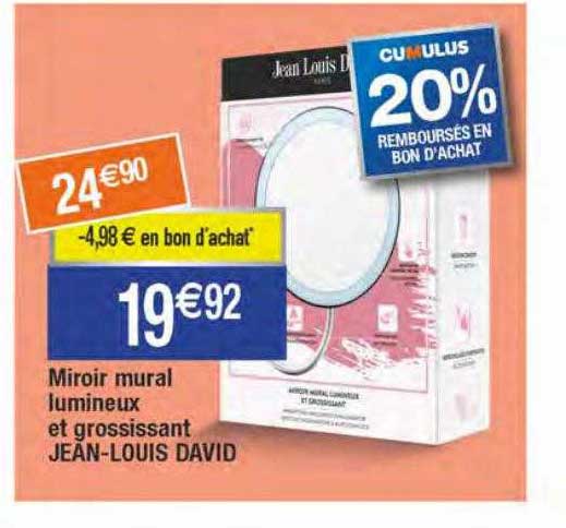 miroir mural lumineux et grossissant jean-louis david