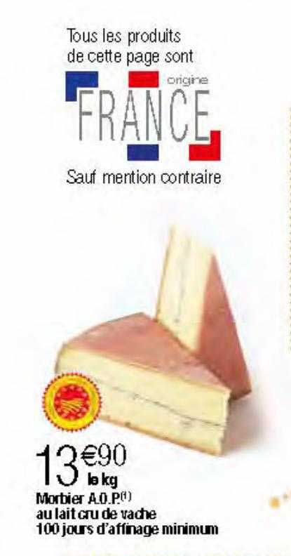 morbier aop au lait cru de vache 100 jours d'affinage minimum