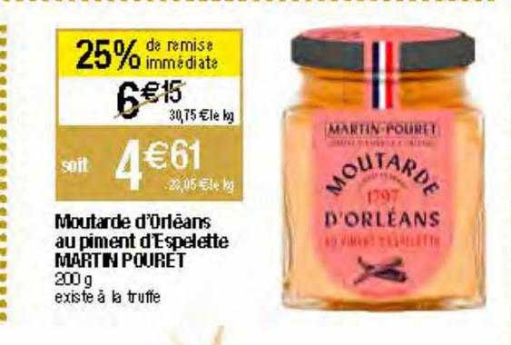 moutarde d'Orléans au piment d'espelette martin pouret