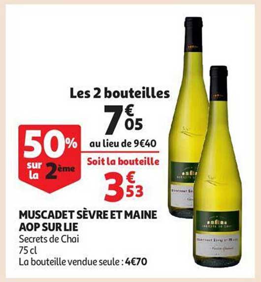 muscadet sèvre et maine aop sur lie secrets de chai