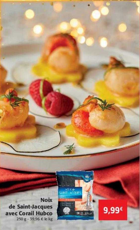 noix de saint-jacques avec corail hubco