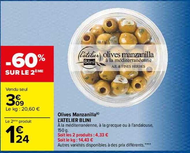 olives manzanilla l'atelier blini