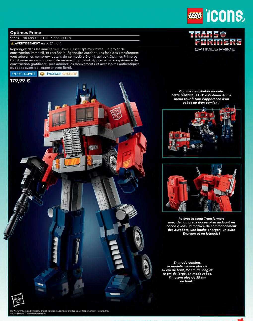 optimus prime lego icons