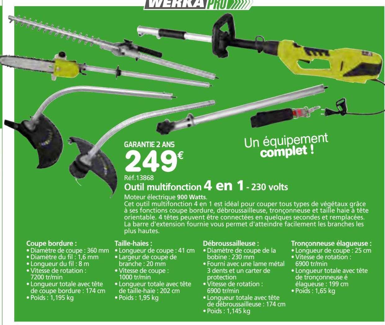 outil multifonction 4 en 1 - 230 volts werka pro