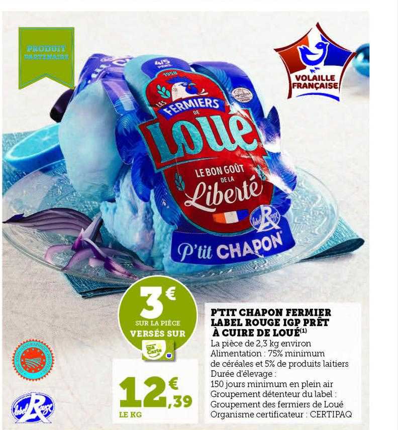 P'tit Chapon Fermier Label Rouge Igp Prêt à Cuire De Loué