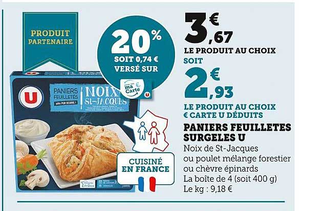 Paniers Feuilletés Surgelés U