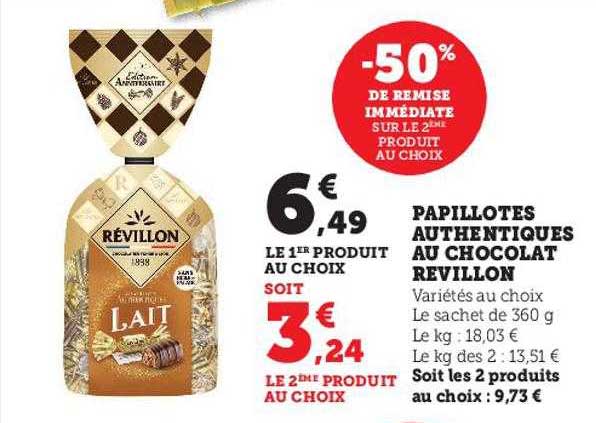 papillotes authentiques au chocolat revillon