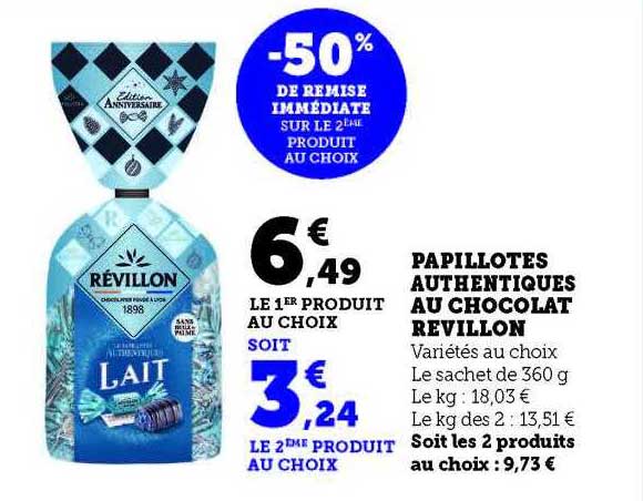 papillotes authentiques au chocolat révillon