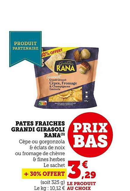 pâtes fraîches grandi girasoli rana