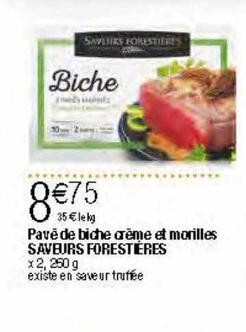 pavé de biche crème et morilles saveurs forestières
