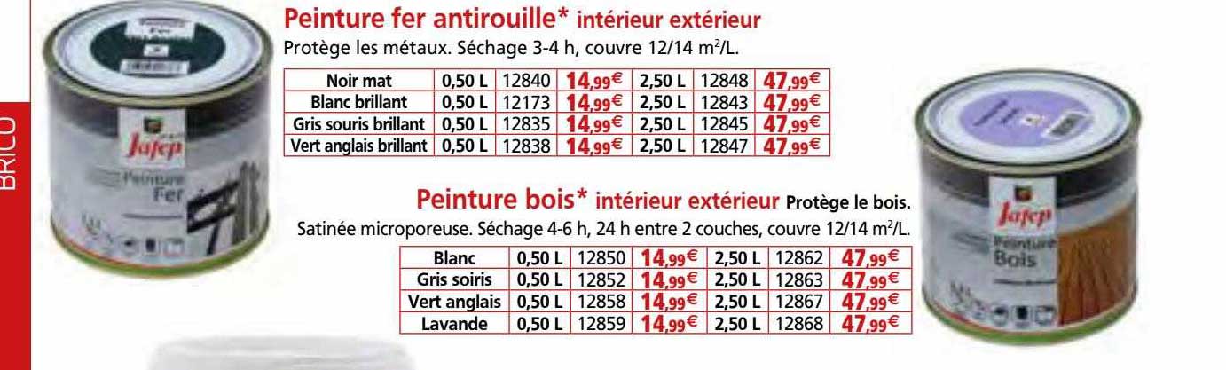 peinture fer antirouille ou bois