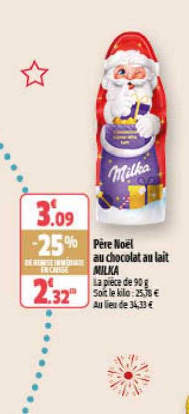 père noël au chocolat au lait milka