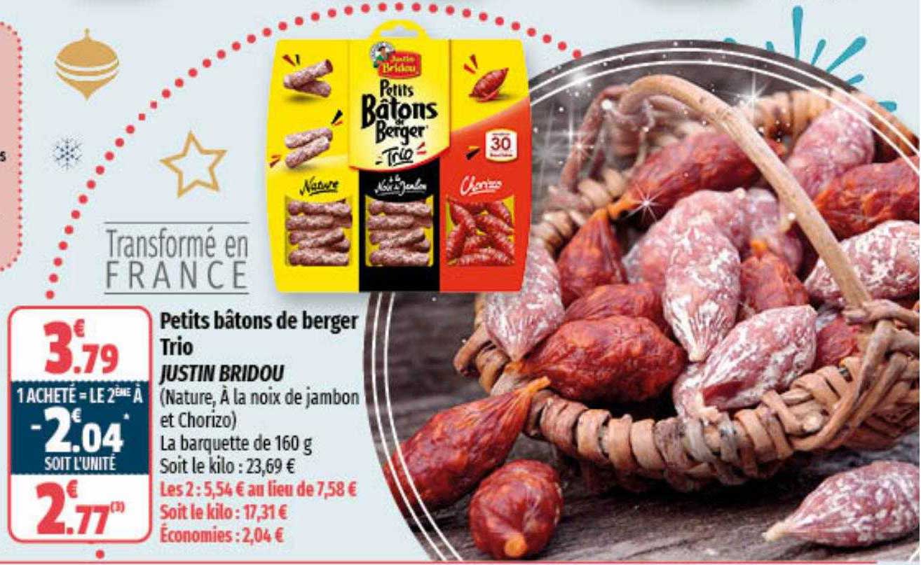 petits bâtons de berger trio justin bridou